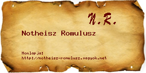 Notheisz Romulusz névjegykártya